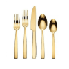 Hampton Forge Skandia Clearview Satin 20 Piece Flatware Set (Gold) - Stainless Steel