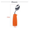 Ehucon Adaptive Utensils,Weighted Spoon for Handicaps, Tremors Parkinsons Limited Elderly Ergonomic Cutlery with Silicon Non-Slip Easy Grip Handles(Le