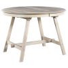 TREXM 5-Piece Wood Dining Table Set Round Extendable Dining Table with 4 Dining Chairs, Dining Room Table Set for 4 person for Dining Room (Natural Wo