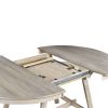 TREXM 5-Piece Wood Dining Table Set Round Extendable Dining Table with 4 Dining Chairs, Dining Room Table Set for 4 person for Dining Room (Natural Wo