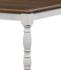 ACME Bettina 5PC COUNTER HEIGHT TABLE SET Beige Fabric, Antique White & Weathered Oak Finish DN01439
