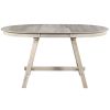 TREXM 5-Piece Wood Dining Table Set Round Extendable Dining Table with 4 Dining Chairs, Dining Room Table Set for 4 person for Dining Room (Natural Wo
